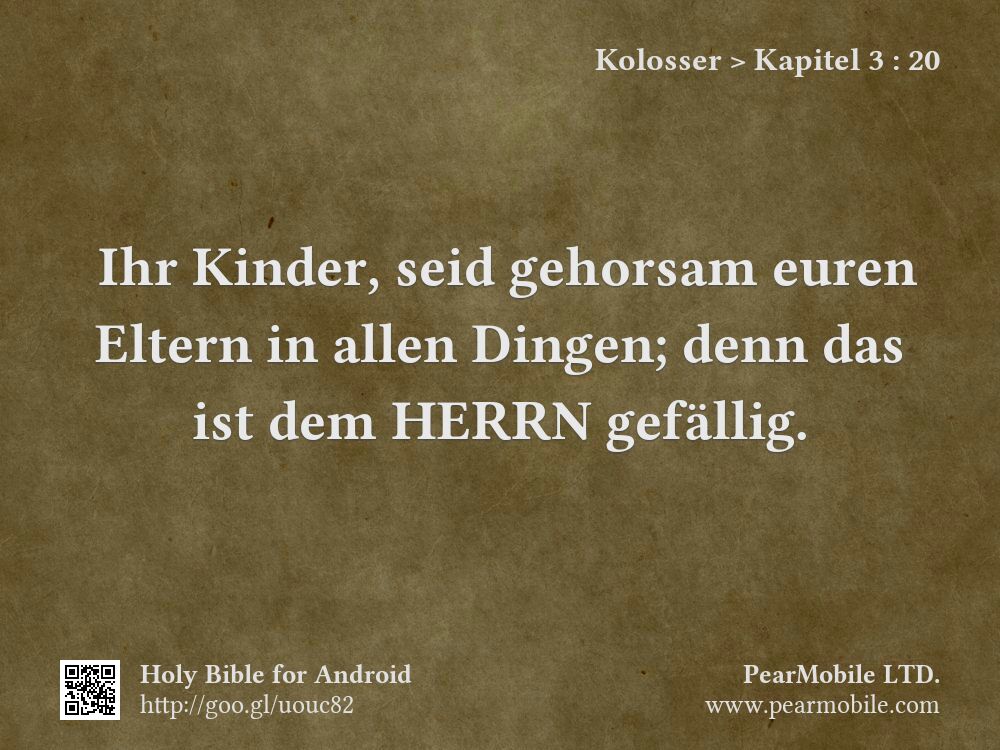 Kolosser, Kapitel 3:20